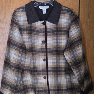 Women's Norton McNauchton Brown Plaid Large Blazer /Jacket